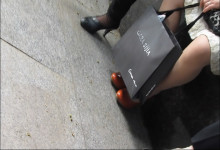 Talking and Sitting After Shopping with Friend in Shopping Center